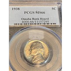 1938 ms 66 OBH PCGS Jefferson Nickel