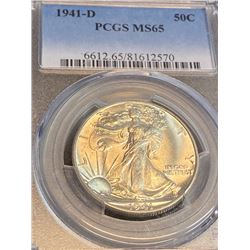 1941 d MS 65 PCGS Walking Liberty Half Dollar
