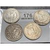 Image 2 : 4 pcs. Morgan Silver Dollars - Mixed Grades