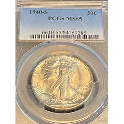 1940 s MS 65 PCGS Walking Liberty Half Dollar