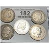 Image 1 : Lot of 5 Columbian Exposition Half Dollars