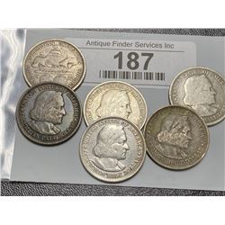(6) Columbian Exposition Half Dollars