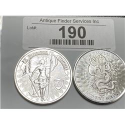(2) 1 oz. Private Mint Silver Rounds