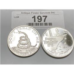 2 pcs. Private Mint 1 oz. Silver Rounds