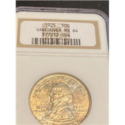 1925 Vancouver MS 64 NGC Half Dollar
