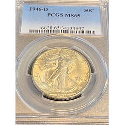 1946 d MS 65 PCGS Walking Liberty Half Dollar