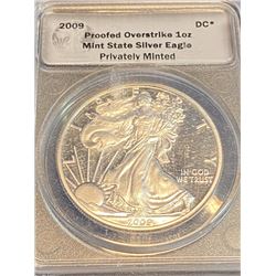 2009 Proof Overstrike US Silver Eagle