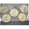 Image 2 : 5 pcs. Peace Silver Dollars - Mixed Dates