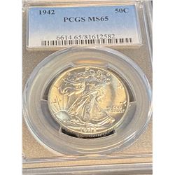 1942 MS 65 PCGS Walking Liberty Half Dollar