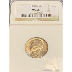 1938 s MS 66 NGC Jefferson Nickel