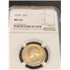 Image 1 : 1934 MS 63 NGC Washington Quarter