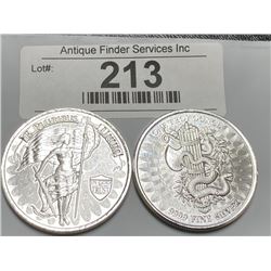 (2) 1 oz Private Mint Silver Rounds