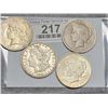 Image 1 : (4) Peace and Morgan Silver Dollar Lot