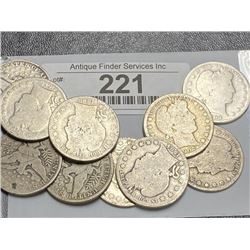 (10) Barber Half Dollars - Mixed