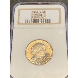 1980 s MS 66 NGC SBA $1