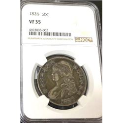1826 Bust Half Dollar VF 35 NGC