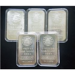5 pcs. Englehard 1 oz. Silver Bars