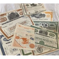 10 pcs. Railroad Stock Certificates - RARE!