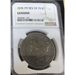 1878 7TF REV of 79 Genuine Morgan Dollar