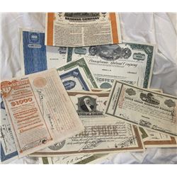 10 pcs. GREAT Railroad Stock Certificates