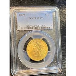 1899 MS 63 $10 Gold Liberty PCGS