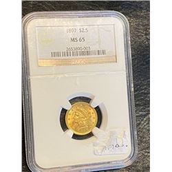1897 MS 65 NCG $2.5 Gold Liberty BETTER DATE