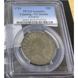 RARE 1795 2 Lf. Colonial Half Dollar PCGS