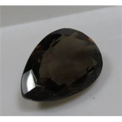 19.20 ct. Natural Pear Shape Smokey Quartz