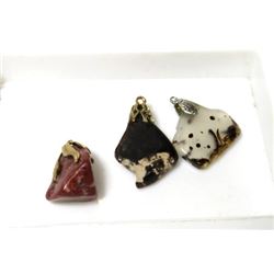 NM Trading Post Jasper Pendants - Lot of 3