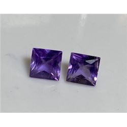 2 tcw. Natural Amethyst Gemstone Pair