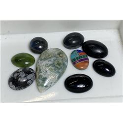 64 tcw. Natural Hard Stone Polished Cabachons
