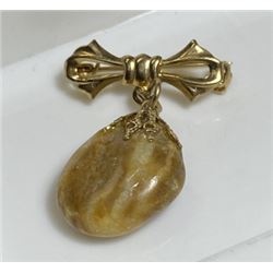 Natural Polished Stone Pinback