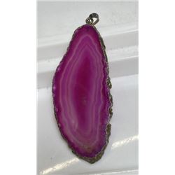 Magenta Geode Slab Pendant