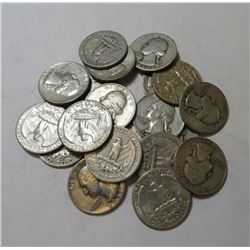 20 pcs. Washington Quarters 90% Silver