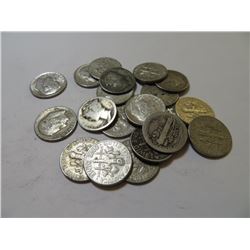 20 pcs. 90% Silver Roosevelt and Mercury Dimes