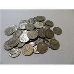 50 pcs. Mercury and Roosevelt Silver DImes 90%