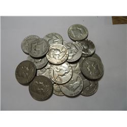 20 pcs Franklin Half Dollars 90% Silver