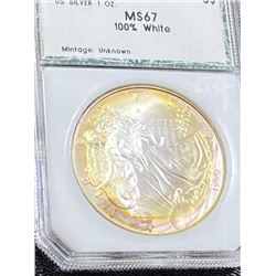 1999 MS 67 Rainbow US Silver Eagle