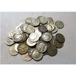 50 pcs. Mercury / Roosevelt 90% Silver Dimes
