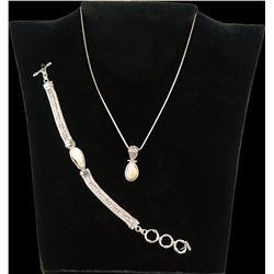 Silver Elk Ivory Pendant & Bracelet