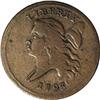 Image 1 : 1793 1/2 C C-4, B-4, R.3 VG10 Uncertified. Die State 1 1793[1/2 C] C-4, B-4, R.3. Die State 2. VF20 