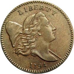 1794 1/2 C Small Edge Letters. C-2a, B-2b, High R.2 XF 1794[1/2 C] Small Edge Letters. C-2a, B-2b, L