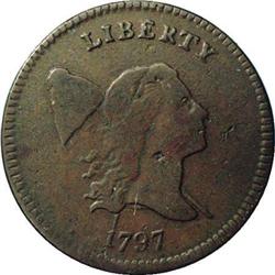 1797 1/2 C 1 Above 1. C-1, B-1, R.2 VG10 Uncertified. 1797[1/2 C] 1 Above 1. C-1, B-1, R.2. Die Stat
