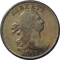 1803 1/2 C C-4, B-4, R.4 VF30 Uncertified. Die State 1 1803[1/2 C] C-4, B-4, High R.3. Die State 1. 