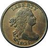 Image 1 : 1804 Spiked Chin. C-5, B-4, R.4 VF30 Uncertified. Die S 1804[1/2 C] Spiked Chin. C-5, B-4, High R.3.