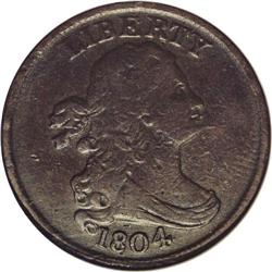 1804 Spiked Chin. C-6, B-6, R.2 VG10 Uncertified. Die S 1804[1/2 C] Spiked Chin. C-6, B-6, R.2. Die 