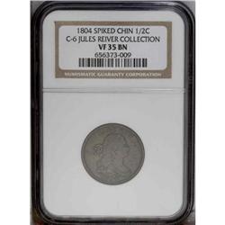 1804 Spiked Chin. C-6, B-6, R.2 Fine 15 Uncertified. Di 1804[1/2 C] Spiked Chin. C-6, B-6, R.2. Die 