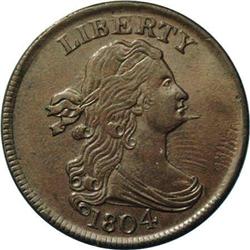 1804 1/2 C Spiked Chin. C-6, B-6, R.2 XF45 Uncertified 1804[1/2 C] Spiked Chin. C-6, B-6, R.2. Die S