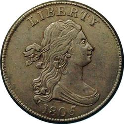 1805 1/2 C Large 5, With Stems. C-4, B-4, R.2 XF45 Unc 1805[1/2 C] Large 5, With Stems. C-4, B-4, R.