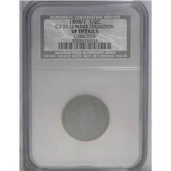 1808 1/2 C Overdate. C-2, B-2, R.3 VG8 Uncertified. Di 1808[1/2 C] Overdate. C-2, B-2, High R.2. Die